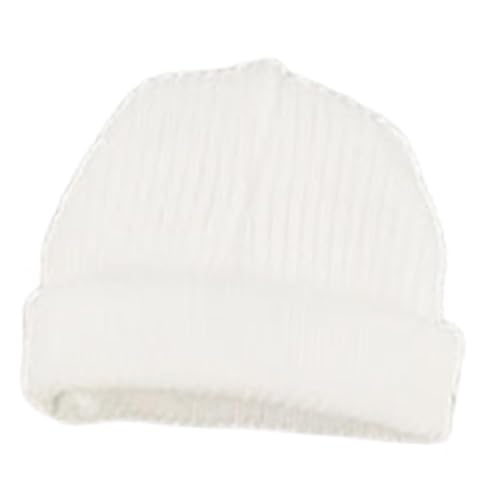 1/12 Scale Action Figure Hat Knit Hat Stylish Realistic Accessory Female Male Dolls Costume Soft Slouchy Beanie Cap Mini, White