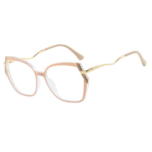 Monture de lunettes polygonale transparente pour femme visage rond ou ovale