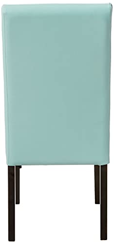 Christopher Knight Home Pertica T-Stitch Leather Dining Chairs, 2-Pcs Set, Teal Blue #TOP2