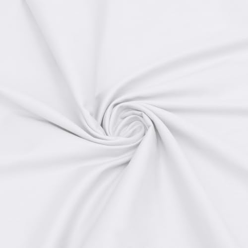 Homiest Pure Cotton Fabric by The Yard 1 Yard x 60 Inch White Cotton Broadcloth Fabric Soft & Breathable Suitable for Quilting Backing Lining Embroidery Sewing Apparel Cloth Craft
