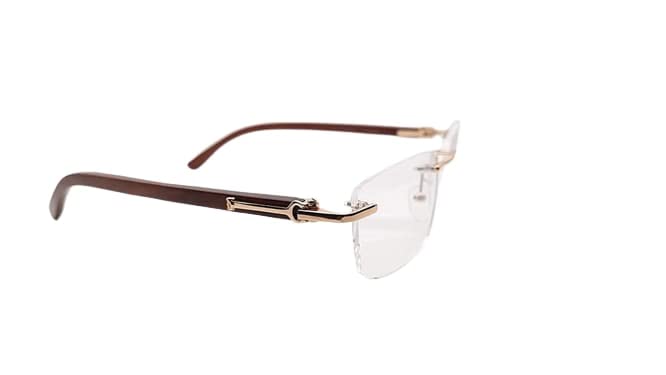 Rimless WOOD frame/eyeglass/Spectacle, Optical, For Men And Women, Modern, Unisex, Business, Collage, Fashion, School,Ladies,Sports, Cart- Wood-2
