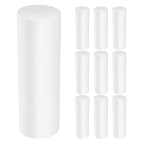 COSMEVIVI 10Pcs Craft Foam Tubes Cylinders for Diy Cylinder Adornment Foam Shape Rods Lightweight Shaft for Festive Tabletop Decoration