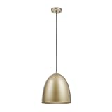 GLOBE Electric 66009 Lowell 1-Light Pendant Light, Gold Finish, Black Hanging Cord, CEC Title 20 LED Bulb Included