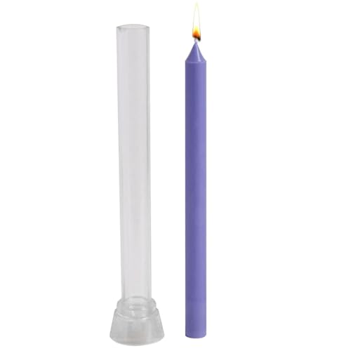 Molde de vela cónico – PC transparente de 2,2 cm | Moldes de fundición de velas de varilla larga con cera resistente, duradera, reutilizable, resistente a altas y bajas temperaturas, aromaterapia