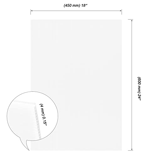 Image of MOUYAT 15 Pack 18 x 24 Inch Large White Corrugated Plastic Sheets, 5 /32 Inch 4mm Thick Waterproof Corrugated Plastic Sale Sign Blank Board for Dividers, Poster Board, Yard Making Signs