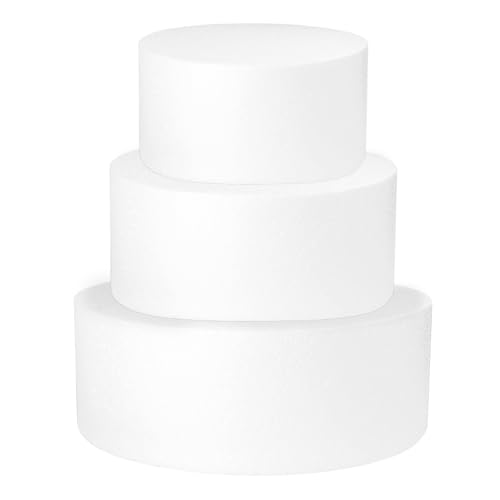 Polystyrene Tiered Cake Dummies - 3-Piece Set (6", 8", 10")
