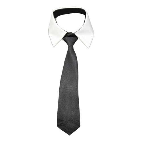 Elegante blusa de uniforme escolar para mujer con solapa y corbata negra para uniforme escolar, ideal para el cuello, accesorio para la blusa