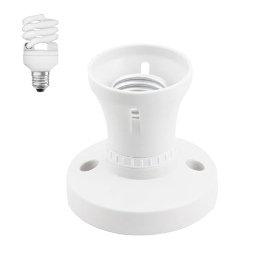 1 Pcs E27 Ceiling Mounted Screw Socket, E27 Lamp Base Socket Converter, LightBulb SocketLamp Fitting, Light Bulb Holder Lamp Bases, E27Light Bulb Holder for Ceiling PendantE27 Screw Fitting