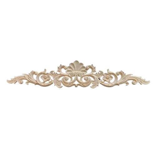 Apliques de madera para muebles con flor tallada y calcomanía decorativa vintage 2