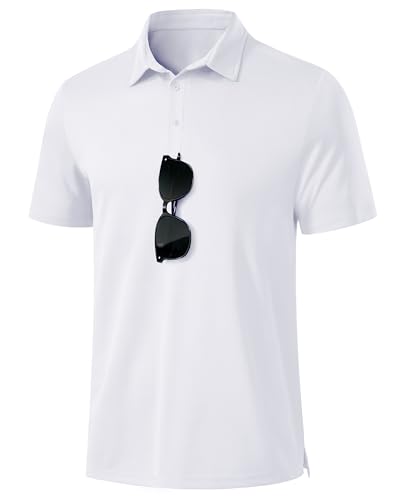 Polo para hombre para golf, tela premium, mangas cortas, transpirable, diseño sólido, verano, abertura lateral, con soporte para gafas miniatura 1
