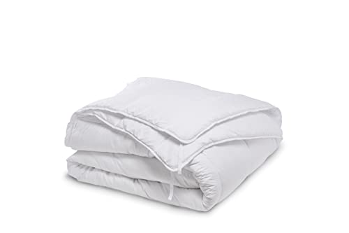 Bleu Calin Couette 4 Saisons 220 x 240 cm - 3 en1 : Chaude hiver, Légère été, Tempérée mi-saison - Fabriquée en France, Enveloppe Microfibre, Blanc