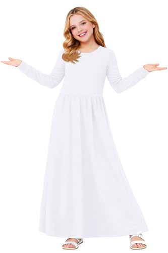 Image of Deerose Girls Maxi Dress Short Sleeve Casual Long Dresses with Pockets 5-14 Years