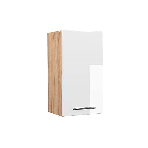 Vicco Elément Haut de Cuisine Fame-Line, Blanc Haute Brillance, 40cm, à Combiner avec d'autres modules de la série Fame-Line