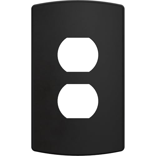 Franklin Brass Soft Modern (3-Pack) Outlet Covers 1-Gang Concealed Mount Screwless Single Duplex/Outlet Cover Wall Plate Matte Black W42466K-FB-CP