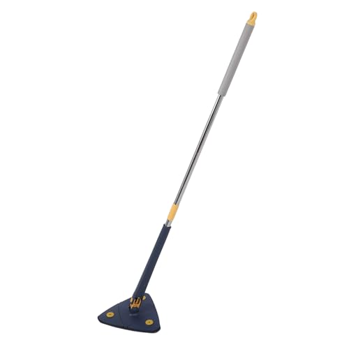 Omquot Fregona de Largo con Exprimidor Automático de Agua para una Fácil Limpieza de Paredes y Techos con Diseño Giratorio de 360 ​​Grados 27x130cm (Azul)