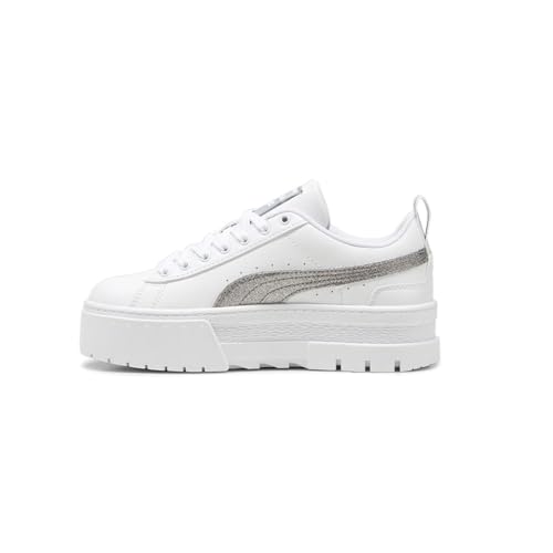 PUMA Kids Girls Mayze Glitter Lace Up Sneakers Shoes Casual - White - Size 6.5 M3