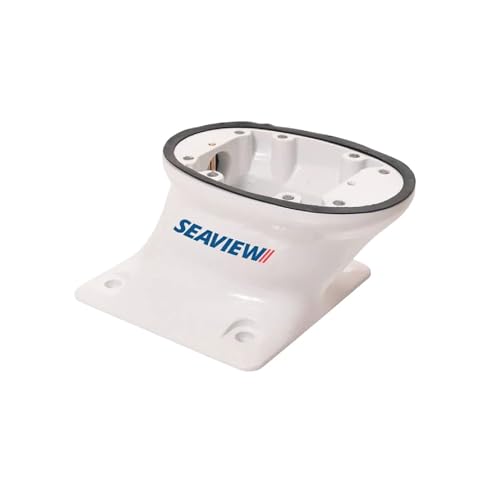 Image of SEAVIEW FWD Raked 5 inch White Modular Mount | Designed for radars, Starlink, satdomes, cameras & searchlights | 7 inch x 7 inch base plate | Top Plate Required | PMF57M1.