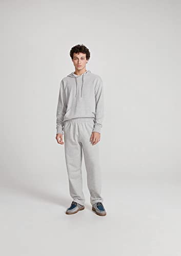 Calça Básica Masculina Reta Em Moletom Peluciado - Cinza M