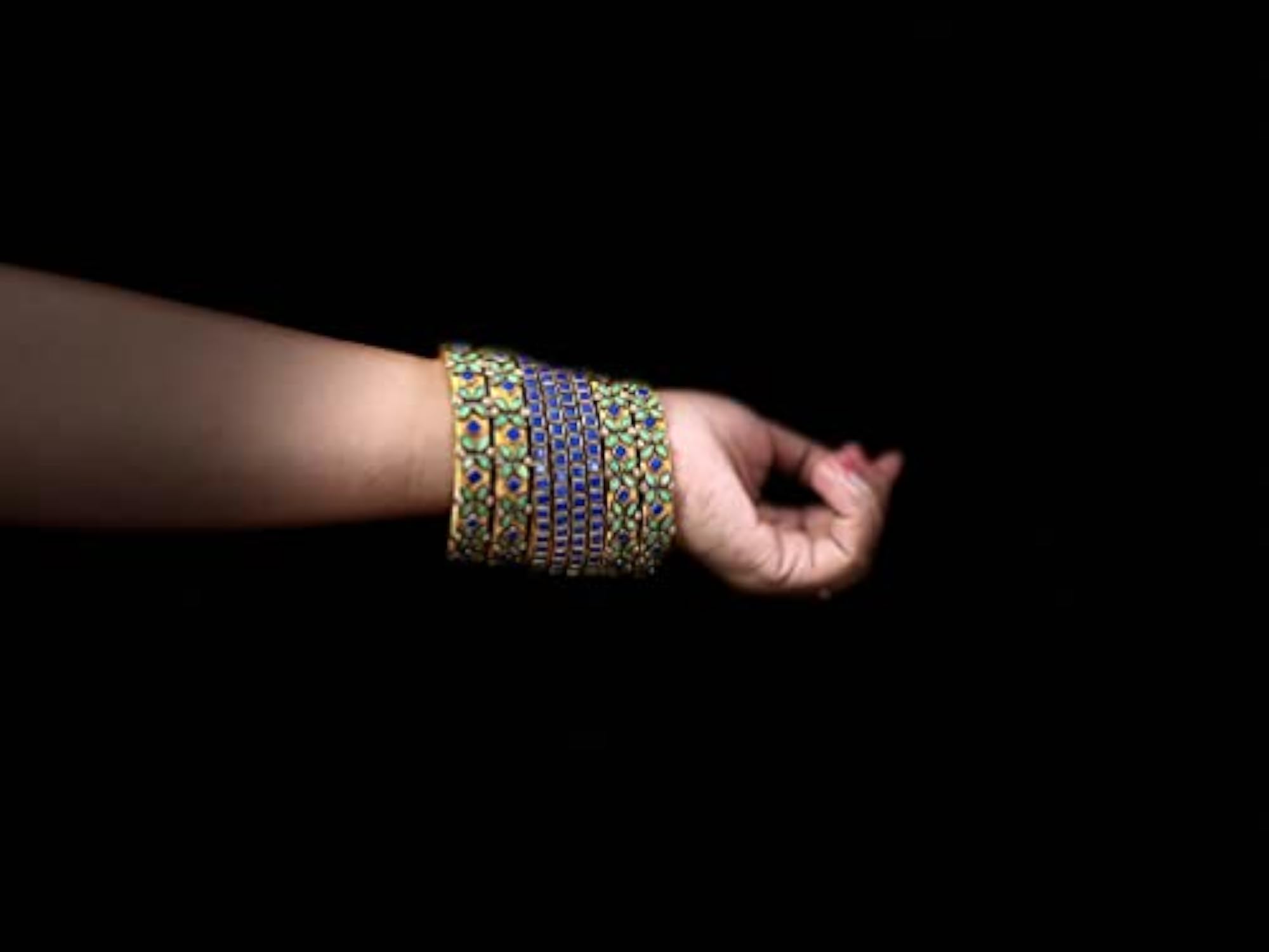 Silk Thread Kundan Embellished Bridal Broad-Kada Bangles Set