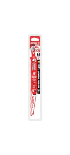 Image of Diablo Demo Demon Carbide Teeth Reciprocating Saw Blades for General Purpose Cuts - Carbide Tooth Design - 9 inch Length, 6 /9 TPI, 3-Pack - DS0909CGP3