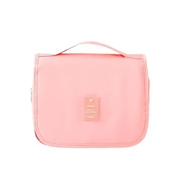 Necessaire de Pendurar Organizador de Viagem com Gancho Bolsa Resistente à Água (Rosa)