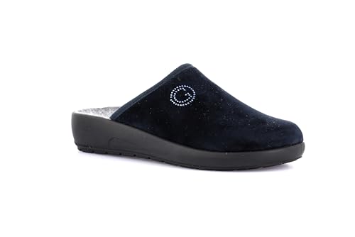 Chausson Grunland velours bleu ROCA CI2962 41 contre les pieds froids