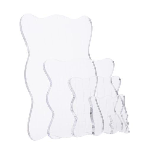 NUOBESTY 5pcs Acrylic Stamp Blocks Durable Transparent Seal Handles for DIY Crafts Scrapbooking and Card Making Various for All Your Stamping Needs