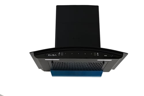 Image of Elisa Kiwi Chimney | Touch Control Kitchen Hood with Modern Black Design | 1200 m /h Suction Power | i-Smart Technology | Stainless Steel Filter | Silent Operation (KIWI 60)
