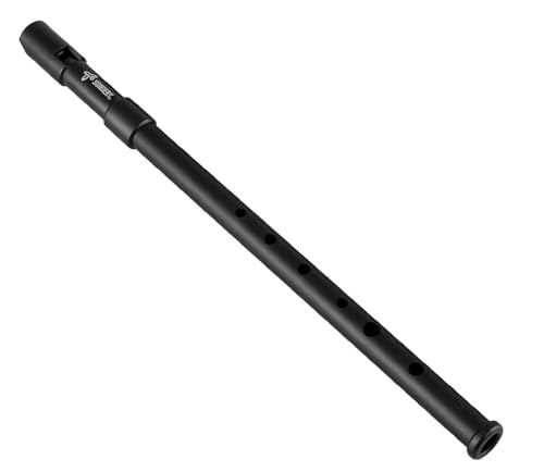 Sondery Irish Tin Whistle Key of D Black ABS Material with a Natural Wood Tone
