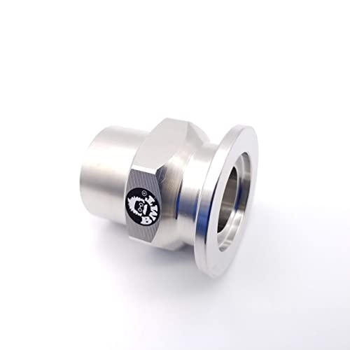 Image of bmotiontech FNPT to KF25 Flange Fitting (ISO-KF KF25 QF25 NW25) US NPT Thread Standard (1 /2 inch FNPT x KF25)