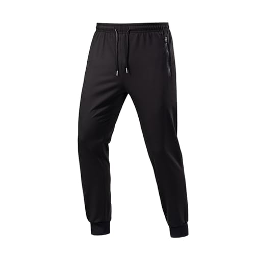 Elastic Waist Trousers for Men Drawstring Casual Pants Athletic Zipper Trousers Comfort with Pockets Pants Solid