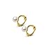 Orecchini A Cerchio Huggies In Argento Sterling 925, Semplici, Con Perle D'acqua Dolce Naturali, Per Donna, Gioielli Da Piercing immagine