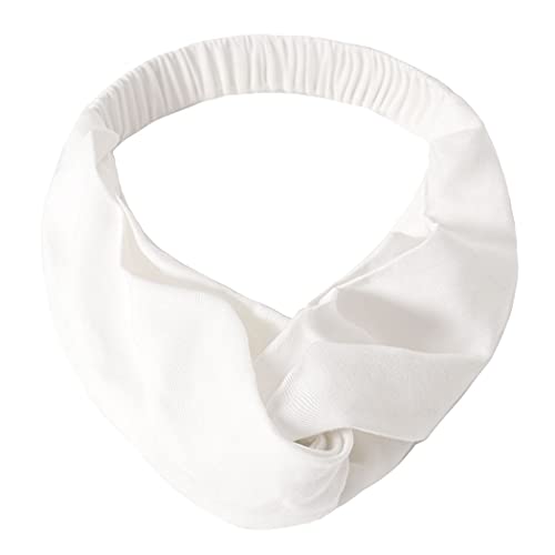 SIMPLE RETRO Cotton Hair Bands Women's Headbands White Twisted Criss Cross Elastic Hair Band-4