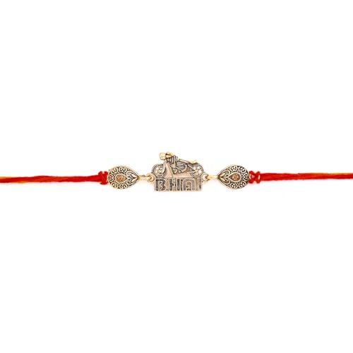 Image of VOYLLA Stylish Biker Bhai Rakhi With Roli Chawal Pack -Rakhi For Brother