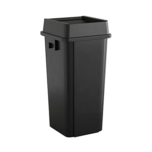 23 Gallon Black Square Commercial Trash Can with Lid
