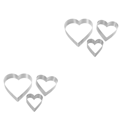 DECHOUS 6pcs Heart Shape Cake Baking Non-stick Mousse High Temperature Baking Supplies for Valentine Day and Special Occasions