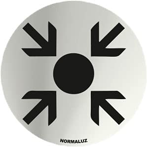 Normaluz Rd797007 - Señal Adhesiva Redonda Punto De Reunión Acero Inoxidable Adhesivo 0,8 Mm 7 Cm Con Cte, Ripci