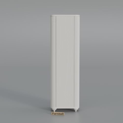 Image of HDHMR Wooden Wardrobe Almirah for Bedroom, 72 Inch | 1 Door Tall Storage Cabinet with 6 Shelves | Fluted Push-to-Open Cupboard | Closet Organizer for Clothes, Books & Home Essentials | White Finish