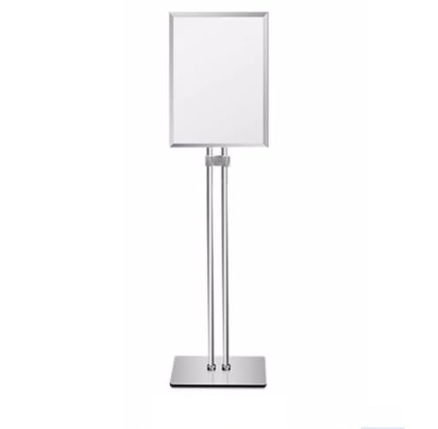 Support d'affiche sol double poteau alu avec angle réglable hauteur A3