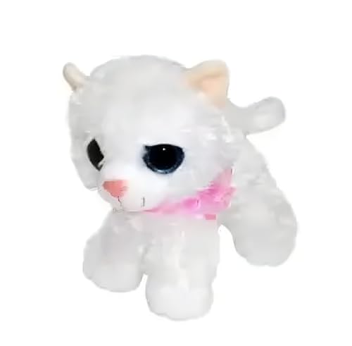 Image of Tickles Cute Cat Glitter Eye Soft Stuffed Toy for Kids Baby Boys Birthday Gift Room (Color: White Size: 20 cm)