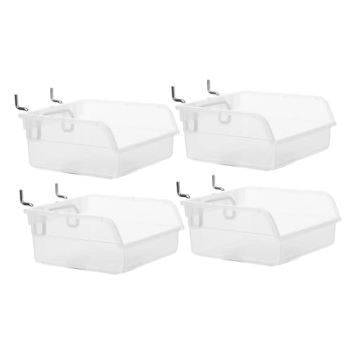 GRADENEVE 4 Piezas Cajas Plástico Transparente Organizador Pegboard con Soporte Resistente para Garaje Taller Tienda Fácil Instalación