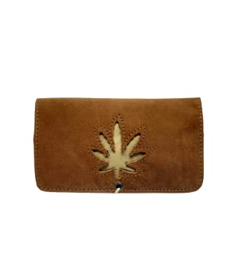 Leather Tobacco Pouch, Travel Pouch for Men's & Women's (Brown)