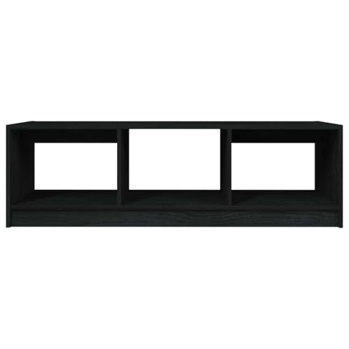 Table basse design moderne noir 110x50x34 cm avec rangement salon - 6