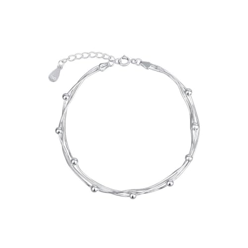 Bracelets en argent délicats chaîne d'os de serpent argenté S925