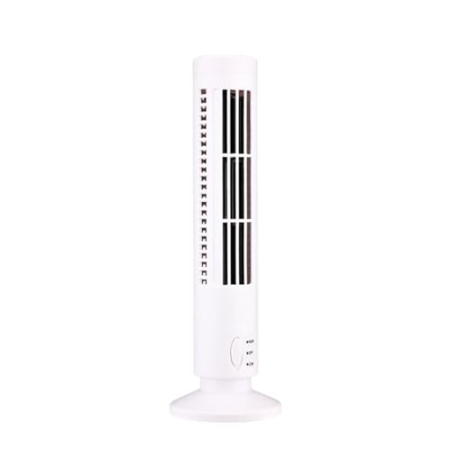 Ventilador de torre LED mini acondicionador vertical de 2 velocidades sin hojas, ventilador portátil sin aspas USB para sala de estar y dormitorio