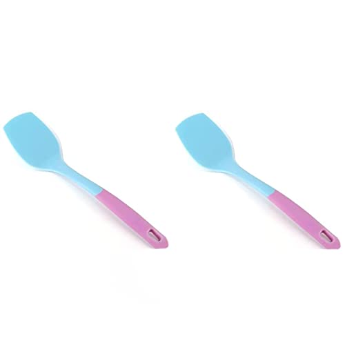 Image of Baskety Heat Resistant Silicone Cooking Turner Non-Stick Spatula Kitchen Utensils (Pack of 2, Blue)