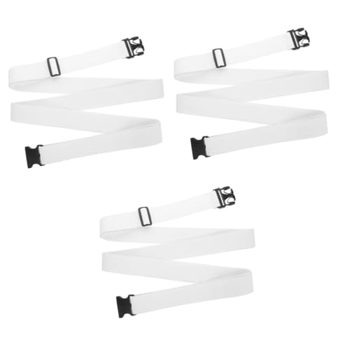 Unomor 3pcs Bed Sheet Storage Belt Fixing Elastic Band Furniture Storage Supply Elastic Band for Fixing Wardrobe Moving Straps Elastic Design Furniture Straps White Oxford Cloth