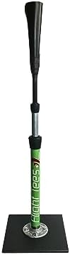 Flight Tees Baseball/Softball Hitting Tee | Solid & Durable Base w/Rolled Flexible Rubber Top | Portable, Lightweight & Compact Adjustable Batting Tee for Adults and Youth (Lime)