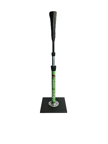 Flight Tees Baseball/Softball Hitting Tee | Solid & Durable Base W/Rolled Flexible Rubber Top | Portable, Lightweight & Compact Adjustable Batting Tee For Adults And Youth (Lime) #TOP10