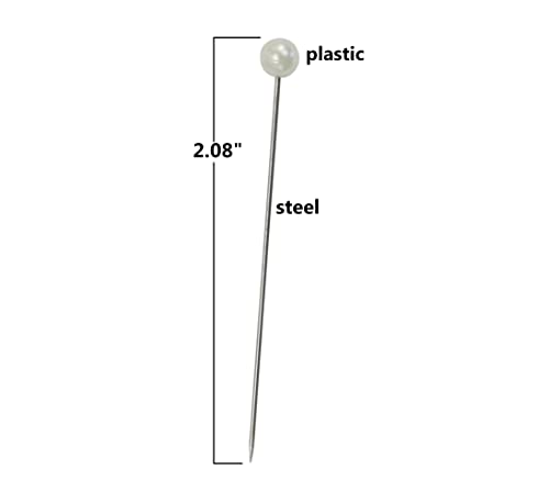 Iconikal 270-Count Corsage Boutonniere Pins, 2.08-Inches Round White Pearl Head